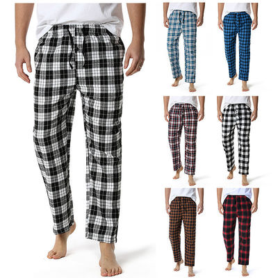 Pantalons à carreaux pour hommes en tissu de polyester avec design et confort réguliers