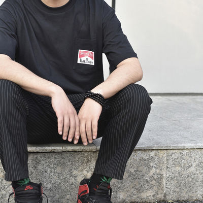 Populaire chez les jeunes T-shirt de skateboard imprimé sans col pour 18-24 ans