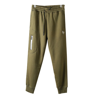 100% de coton brodé en laine d'homme en doublure de laine des coureurs des pantalons chauds rembourrés des pantalons pour la taille moyenne