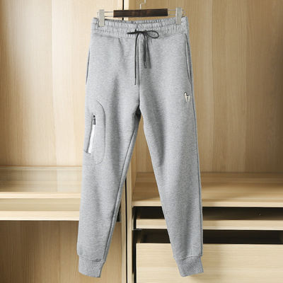100% de coton brodé en laine d'homme en doublure de laine des coureurs des pantalons chauds rembourrés des pantalons pour la taille moyenne