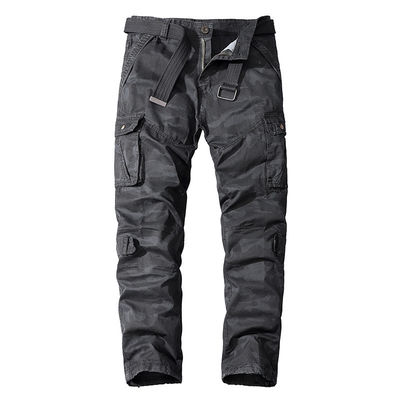 Vêtements de camouflage en coton pur pour hommes à poches multiples avec taille moyenne et ajustement droit