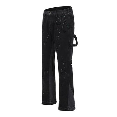 High Street Jeans Homme Droit avec le design imprimé et un léger éclair dans le lavage sombre