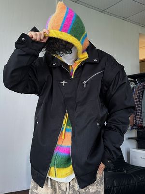 Designs Homme Casual rayé Fermeture à glissière Capuche Tricoté Cardigan pull par XMAMLON RTS