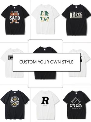 T-shirts en coton imprimés sur mesure OEM ODM Détection d'aiguille anti-rétrécissement Plus Tailles