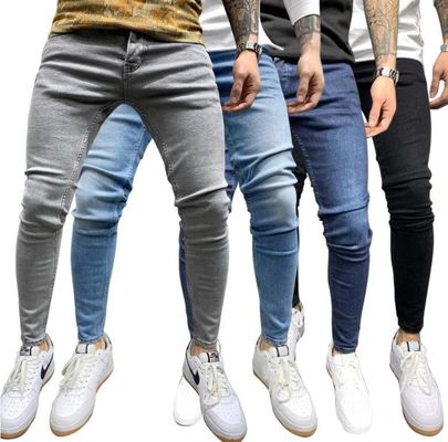 Jeans minces pour hommes sur mesure avec poches décoratives