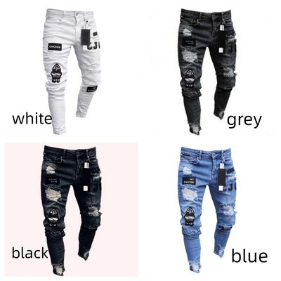 Jeans minces pour hommes sur mesure avec poches décoratives
