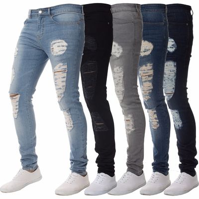 Jeans minces pour hommes sur mesure avec poches décoratives