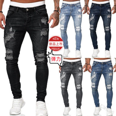 Jeans minces pour hommes sur mesure avec poches décoratives