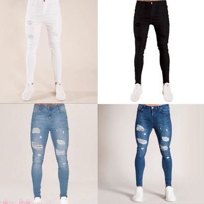 Jeans minces pour hommes sur mesure avec poches décoratives