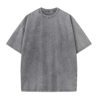 T-shirts à col rond Vintage 100% coton lavage plus taille T-shirts pour hommes Impression