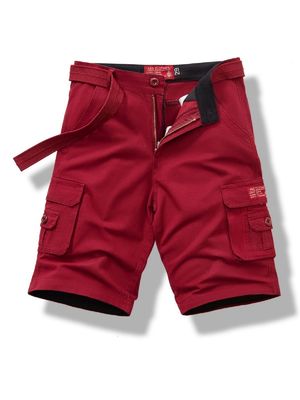 Shorts de bagages pour hommes en coton épais en forme libre avec commodité multi-poches