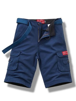 Shorts de bagages pour hommes en coton épais en forme libre avec commodité multi-poches