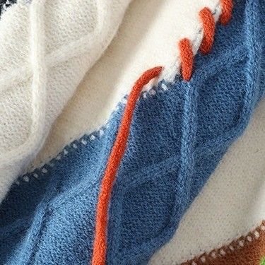 Cou rond Homme automne hiver Sweaters de Noël Vêtements de rue coréens Pullover patchwork