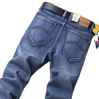80% de coton Jeans pour hommes en denim droit Type ajusté Type régulier Taille moyenne
