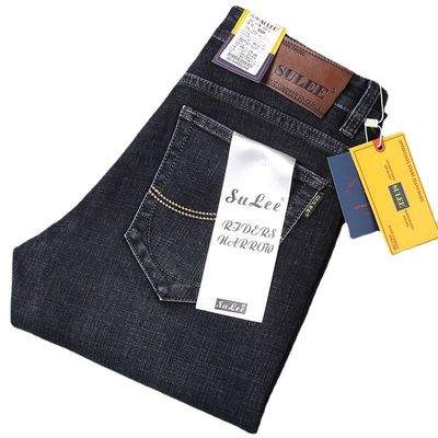 80% de coton Jeans pour hommes en denim droit Type ajusté Type régulier Taille moyenne
