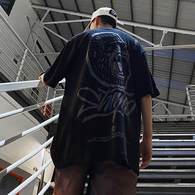 Logo personnalisé T-shirt à fluorescence réfléchissante UV pour hommes plus grande taille