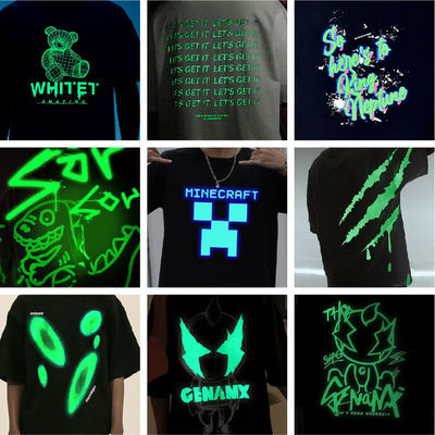 Logo personnalisé T-shirt à fluorescence réfléchissante UV pour hommes plus grande taille