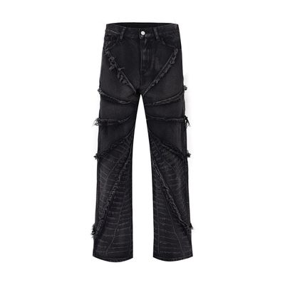 Jeans denim pour hommes Bagi en XMAMLON RTS avec fermeture à glissière et bleu Damage