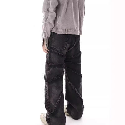 Jeans denim pour hommes Bagi en XMAMLON RTS avec fermeture à glissière et bleu Damage