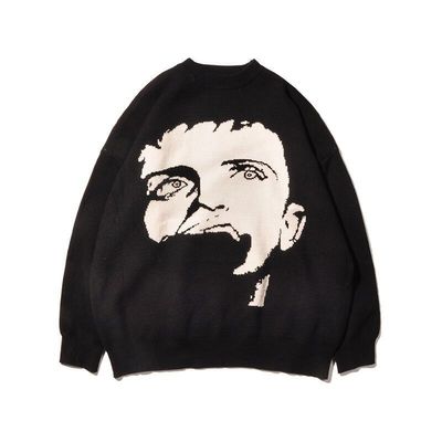 Pull-over d'automne en laine standard pull-over pour hommes dessin animé à couture tricoté