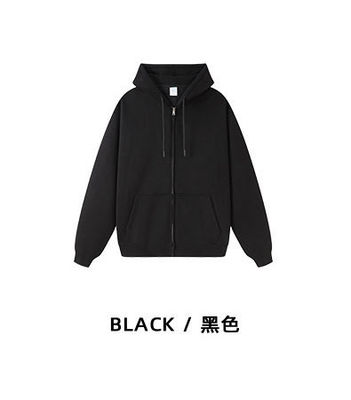 Logo personnalisé 350G Sweatshirts épais en coton avec fermeture à glissière Manches régulières et poids du tissu