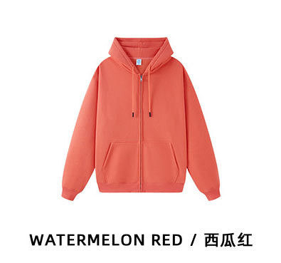 Logo personnalisé 350G Sweatshirts épais en coton avec fermeture à glissière Manches régulières et poids du tissu