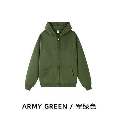 Logo personnalisé 350G Sweatshirts épais en coton avec fermeture à glissière Manches régulières et poids du tissu