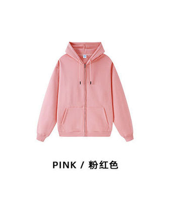 Logo personnalisé 350G Sweatshirts épais en coton avec fermeture à glissière Manches régulières et poids du tissu