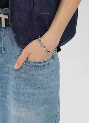tissé Polyester/Cotton Jeans bleu droit pour hommes avec impression numérique