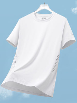 Style sportif Logo personnalisé Polyester spandex T-shirts blancs surdimensionnés pour hommes