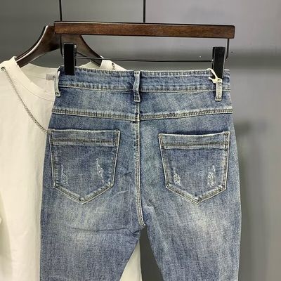 PANTALONNES D'HOMME LAVÉES Jeans Pantalons minces pour hommes coupés Produits en stock