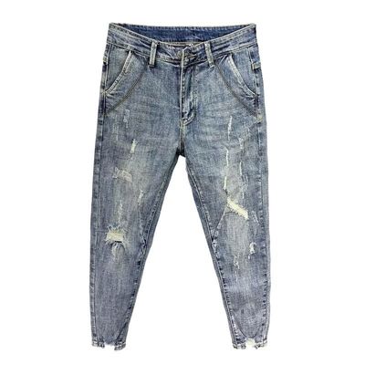 PANTALONNES D'HOMME LAVÉES Jeans Pantalons minces pour hommes coupés Produits en stock