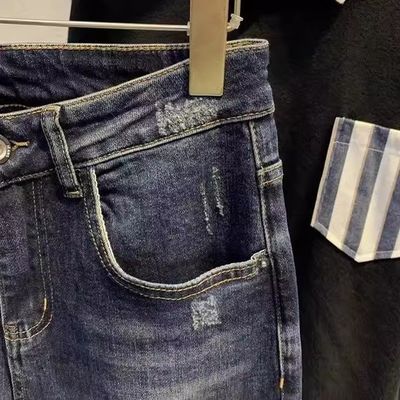 Mid Waist XMAMLON Homme Hip Hop Vêtements de rue Skinny Déchiré Dommages Jeans Pantalon Pantalon