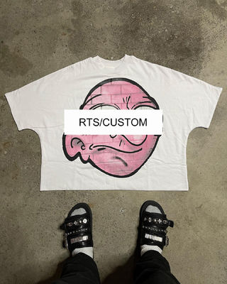 T-shirts surdimensionnés pour hommes et femmes avec impression graphique RTS personnalisée en coton 100%