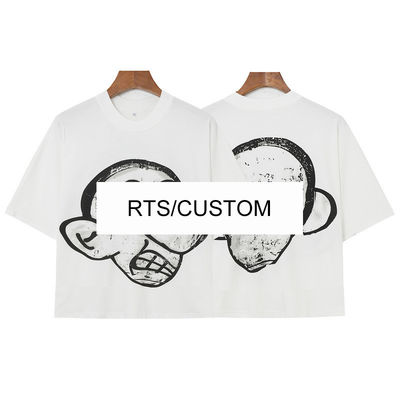 T-shirts surdimensionnés pour hommes et femmes avec impression graphique RTS personnalisée en coton 100%