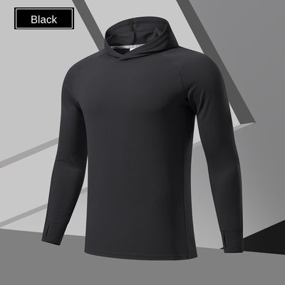 100% polyester imprimé imprimé numérique sweat-shirt à capuche noir pour homme