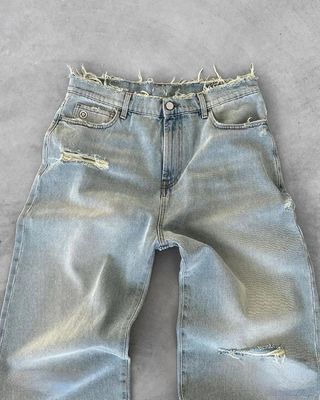 Pantalons à jantes larges sur mesure taille moyenne Denim Baggy Tears Jeans Femmes Plus taille Pantalon pour hommes