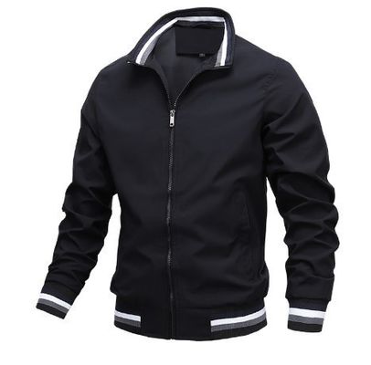 2023 printemps automne imperméable à l'eau Fermeture à glissière jusqu'à Jacket décontracté pour hommes
