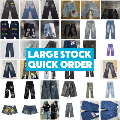 Pantalons à jantes larges sur mesure taille moyenne Denim Baggy Tears Jeans Femmes Plus taille Pantalon pour hommes