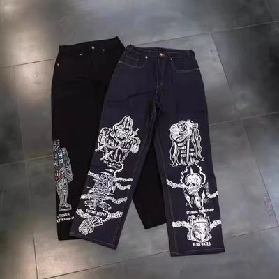 Design RTS Jeans en denim à la poche pour hommes et femmes Jeans de petit ami à l'allure droite