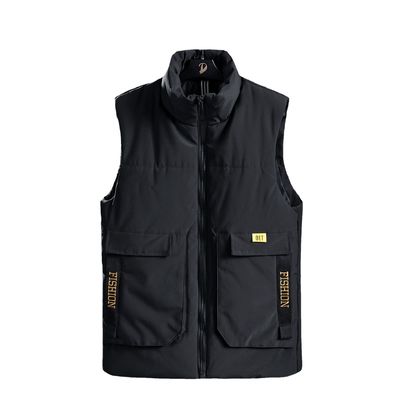 Veste en coton épaissie pour homme avec motif jacquard longueur régulière sans capuchon hiver 2024