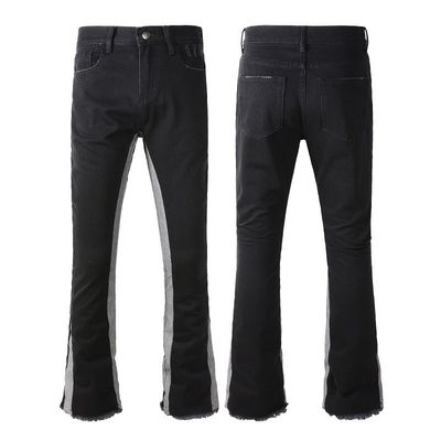 Pantalon d'homme déchiré en denim avec finition mince et déchirée