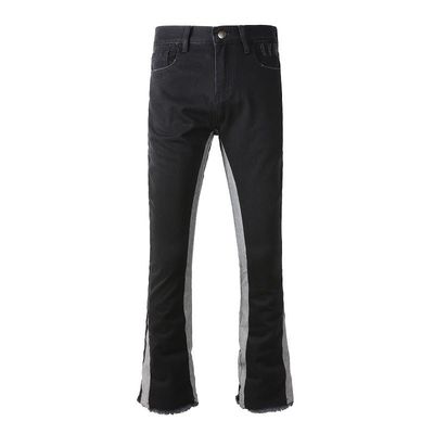 Pantalon d'homme déchiré en denim avec finition mince et déchirée