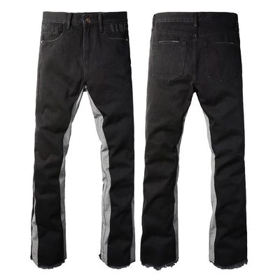 Pantalon d'homme déchiré en denim avec finition mince et déchirée