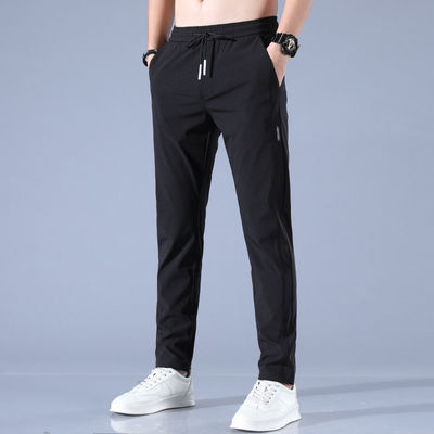 Pantalons de course d'été pour hommes à la soie de glace respirants, secs et rapides, pour les sports et les vêtements décontractés