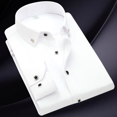 GALLERY Blanc à manches longues Unisexe chemises surdimensionnées chemises officielles pour hommes chemises de polo