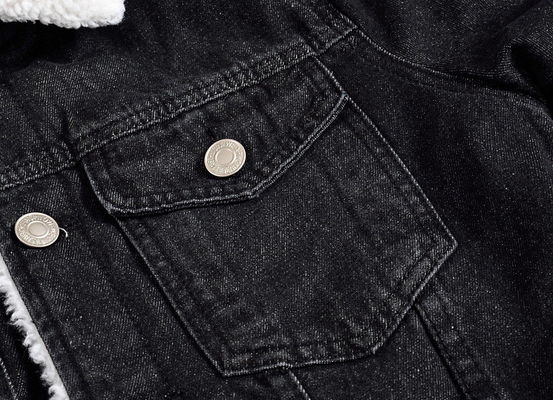 Vêtement à capuche en velours pour hommes, manteau denim hiver plus taille noir, mince, épais, en laine d'agneau