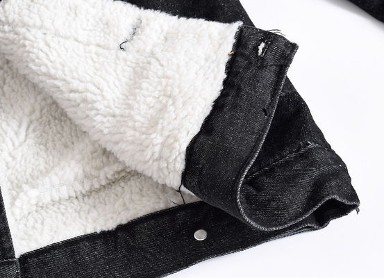 Vêtement à capuche en velours pour hommes, manteau denim hiver plus taille noir, mince, épais, en laine d'agneau