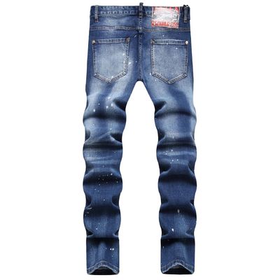 Jeans à la taille légère et à la taille moyenne pour hommes avec autocollants à imprimerie numérique
