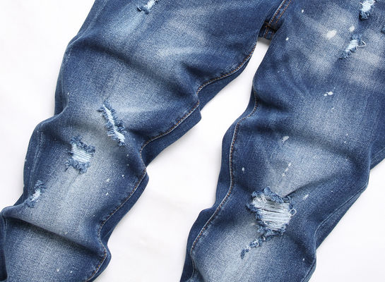 Jeans à la taille légère et à la taille moyenne pour hommes avec autocollants à imprimerie numérique